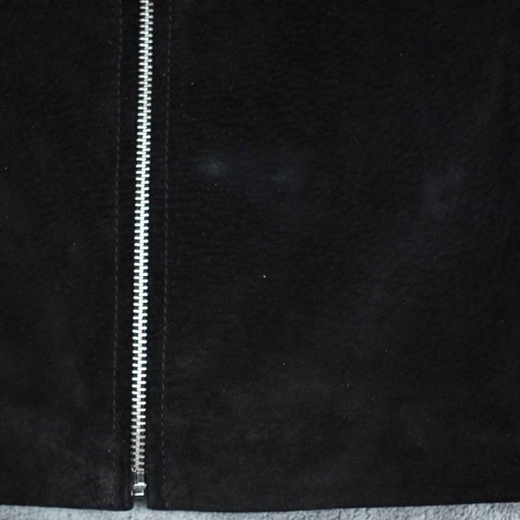 Raffaelo Women's Suede Leather Jacket Size XL Black Silver Zipper‎ Stylish READ - Picture 3 of 9